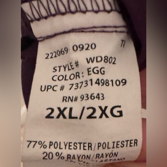 ScrubStar premium scrub wear XXL eggplant like new - Picture 2 of 7